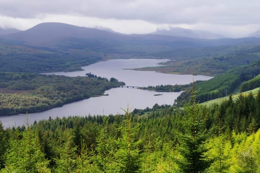 scenic valley in the scottish higlands at autumn