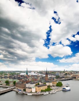 view of Stockholm cityscape from City Hall Tower