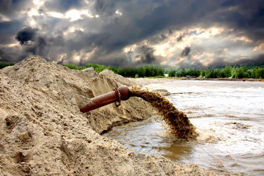 Ecology, pollution of wood and the rivers