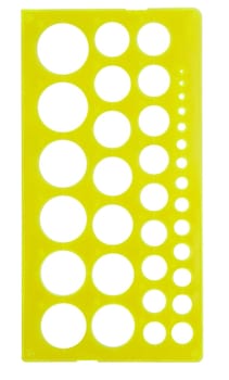 close up of stencil on white background with rounds