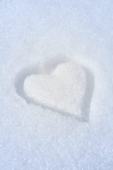 Heart on the snow