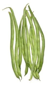 A grouping of fresh green beans