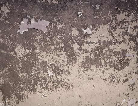 Brown decayed concrete painted old wall background