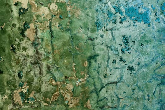 Decayed cracked concrete painted old wall background