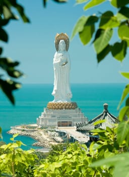 buddha big statue in center of buddhism (Hainan,China)