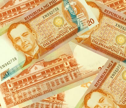 Philippine Money Peso Banknotes background.