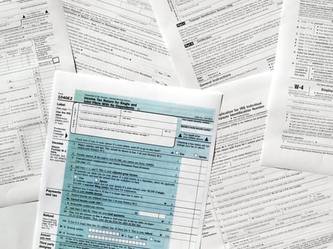 Range of various blank USA tax forms