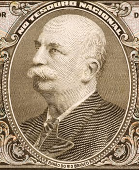 Baron of Rio Branco on 5 Cruzerios 1962 Banknote from Brazil. Patron of Brazil's diplomacy.