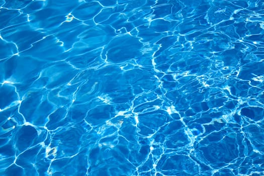 Bright blue swimming pool water as a background
