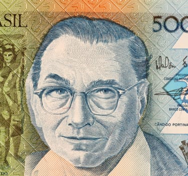 Candido Portinari on 5000 Cruzados 1988 Banknote from Brazil. One of Brazil's most important painters.
