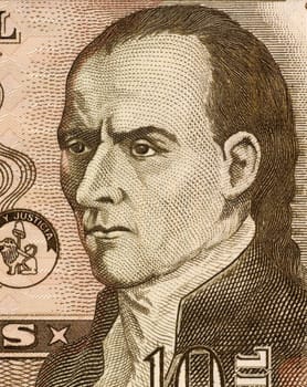 Dr. Jose Gaspar Rodriguez de Francia on 10000 Guaranies 2004 Banknote from Paraguay. First leader of Paraguay after its independence from Spain.