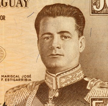 Mariscal Jose F. Estigarribia on 50 Guarani 1963 Banknote from Paraguay.
