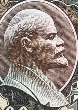 Lenin on 100 Rubles 1992 Banknote from USSR. Russian revolutionary, bolshevik leader, communist politician, principal leader of the october revolution and the first head of the Soviet Union.