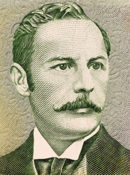 Rafael Yglesias Castro on 5 Colones 1990 Banknote from Costa Rica. Twice president of Costa Rica during 1894-1902.