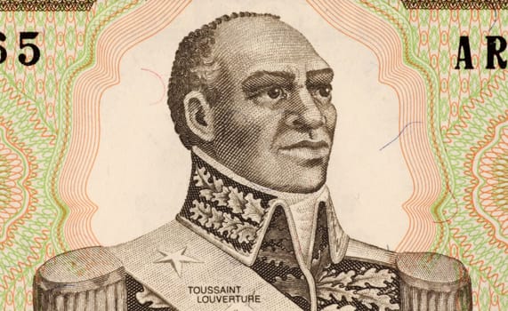 Toussaint Louverture on 1 Gourde 1989 Banknote from Haiti. Leader of the Haitian revolution.