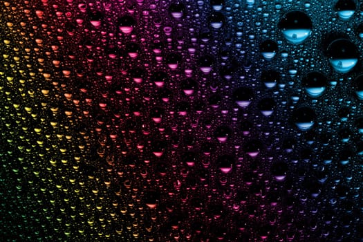 macro of colorful water drops and bubbles
