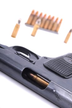 hand gun isolated on the white background