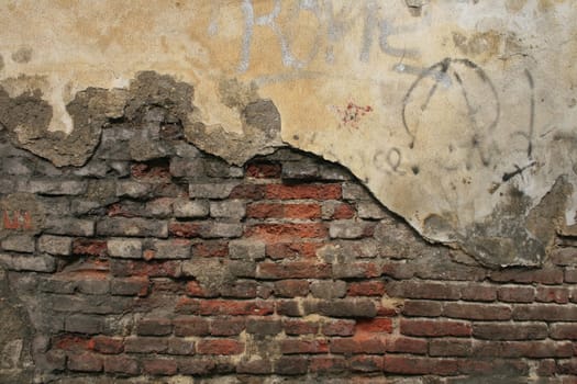 very nice brick wall from the old castle