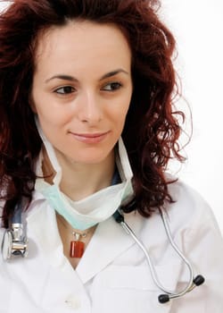 Close-up portrait of a young doctor