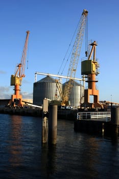 A detail of a comercial harbour.