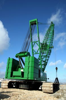 A crane working on the sea.