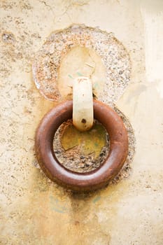 Metal ring at Fort Worden military bunker in Port Townsend Washington.