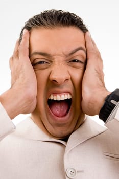 Angry businessman yelling