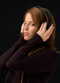 Teenager enjoying music