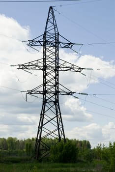 Industrial construction. High-voltage line