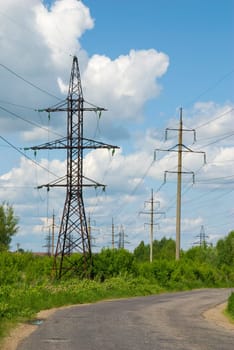 Industrial zone. Transmission tower