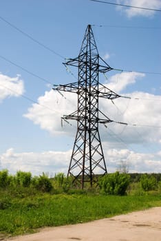 Industrial construction. High-voltage line