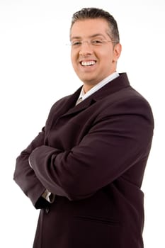 Portrait of businessman on white background