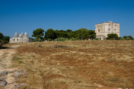 Photo of a typical historic stone building from the south of italy