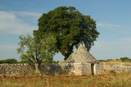 Photo of a typical historic stone building from the south of italy