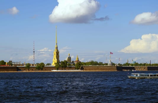 The Peter and Paul Fortress in a sunny day