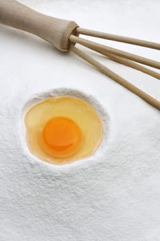 Flour and eggs ready for mixing