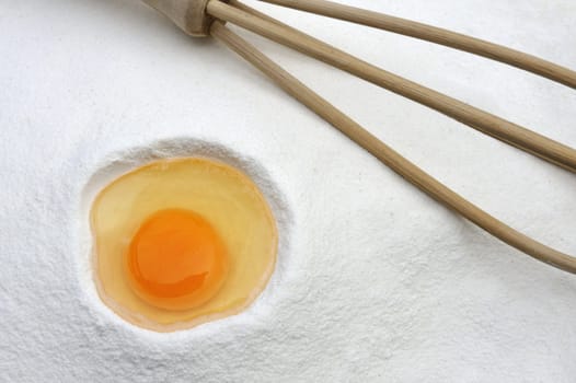 Flour and eggs ready for mixing