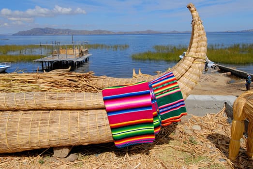 typical boat made of reeds