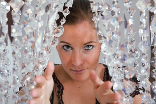 Young brunette attractive Woman portrait with glitter