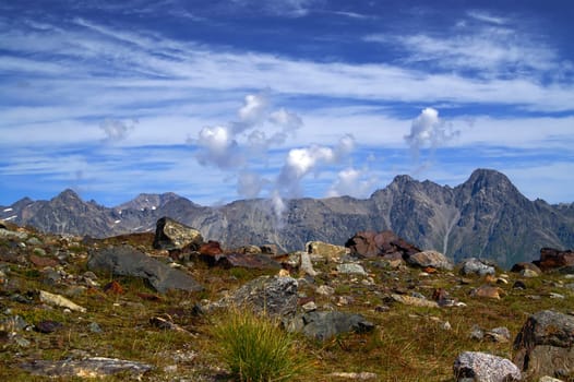 Mountains and clouds