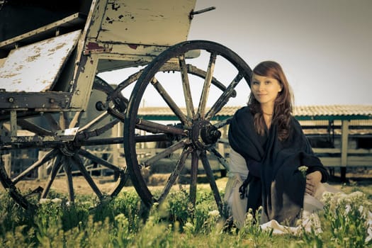 country stile model portrait / retro split toned