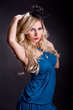 Beauty portrait against black background