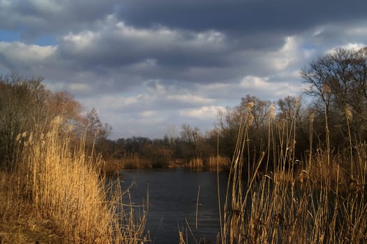 River landscape. Before the storm.