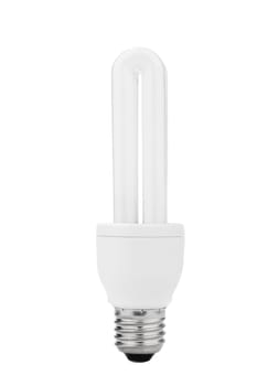 electrical fluorescent energy saving lamp isolated on white