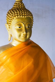 Thai Buddha statue at Wat Phanan Choeng in Ayutthaya near Bangkok, Thailand.