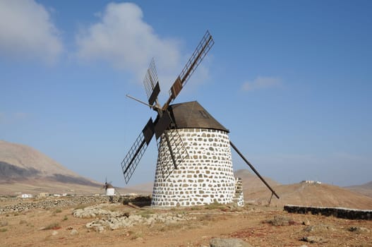 Windmill near La Oliva in Fuerteventura Spain