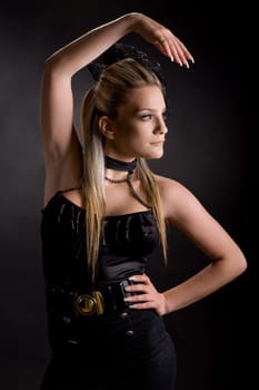 Beauty portrait against black background