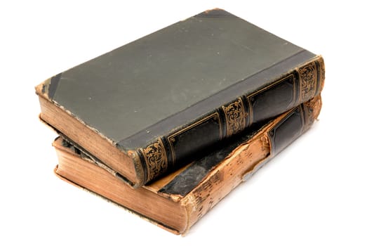 old used vintage retro books isolated objects
