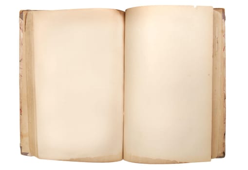 open old retro book with empty pages
