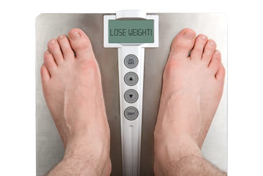 Concept: Lose weight. Isolation on white